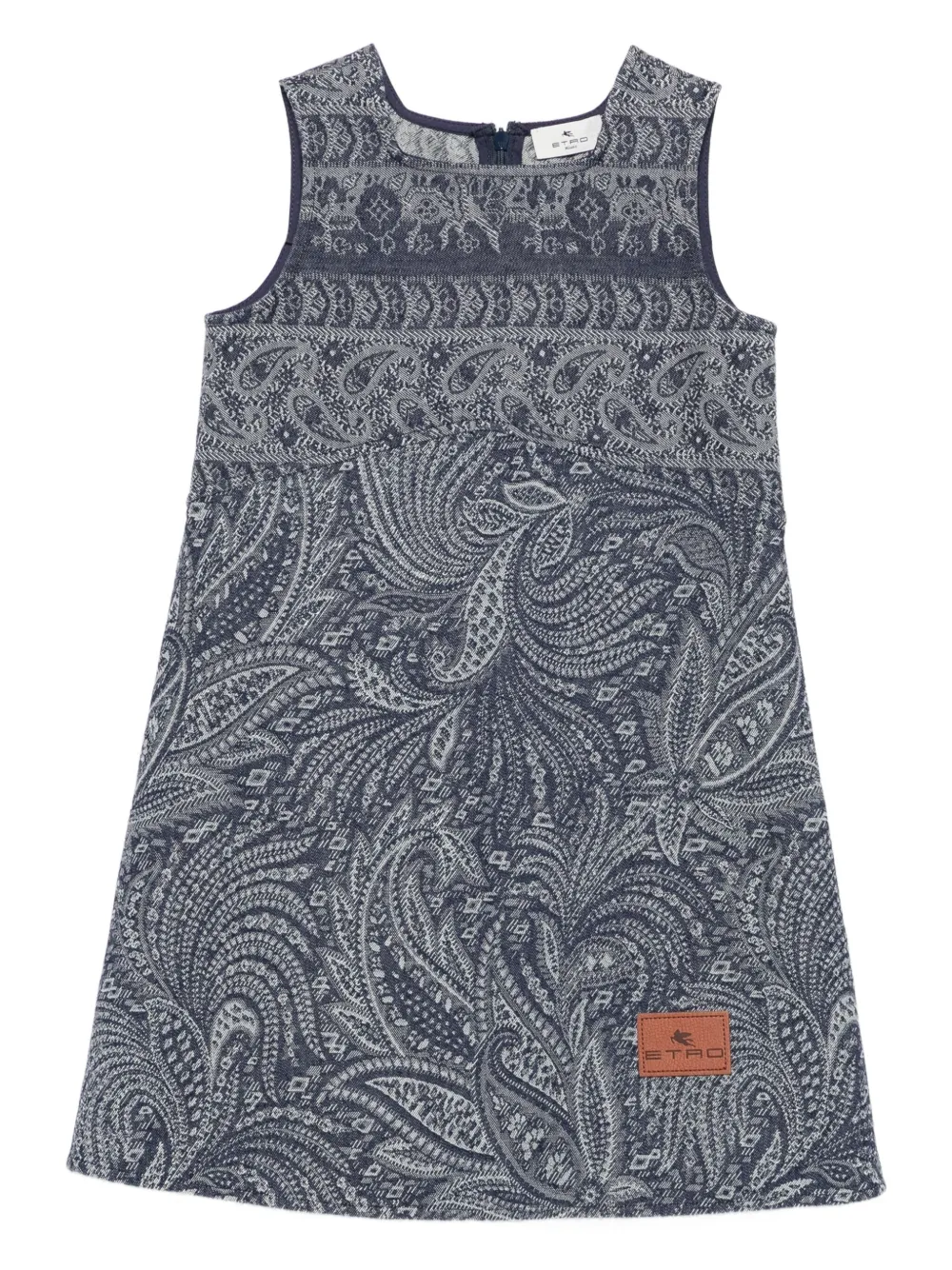ETRO KIDS Mouwloze mini-jurk met paisley-print Blauw
