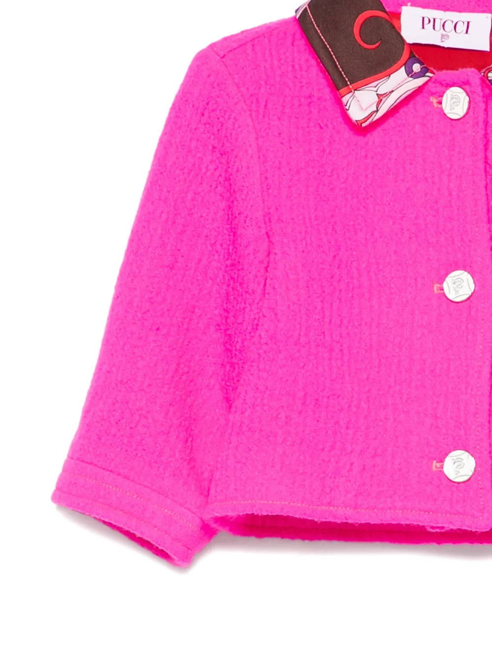 PUCCI Junior contrast-collar jacket Roze