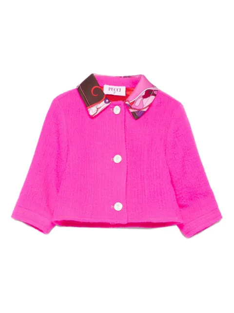 PUCCI Junior contrast-collar jacket