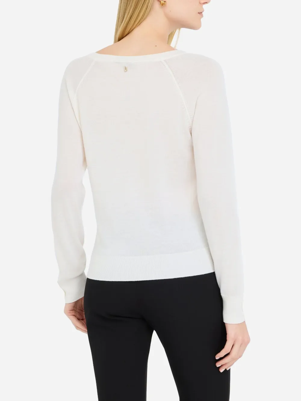 LIU JO Trui met raglan mouwen en kant Wit