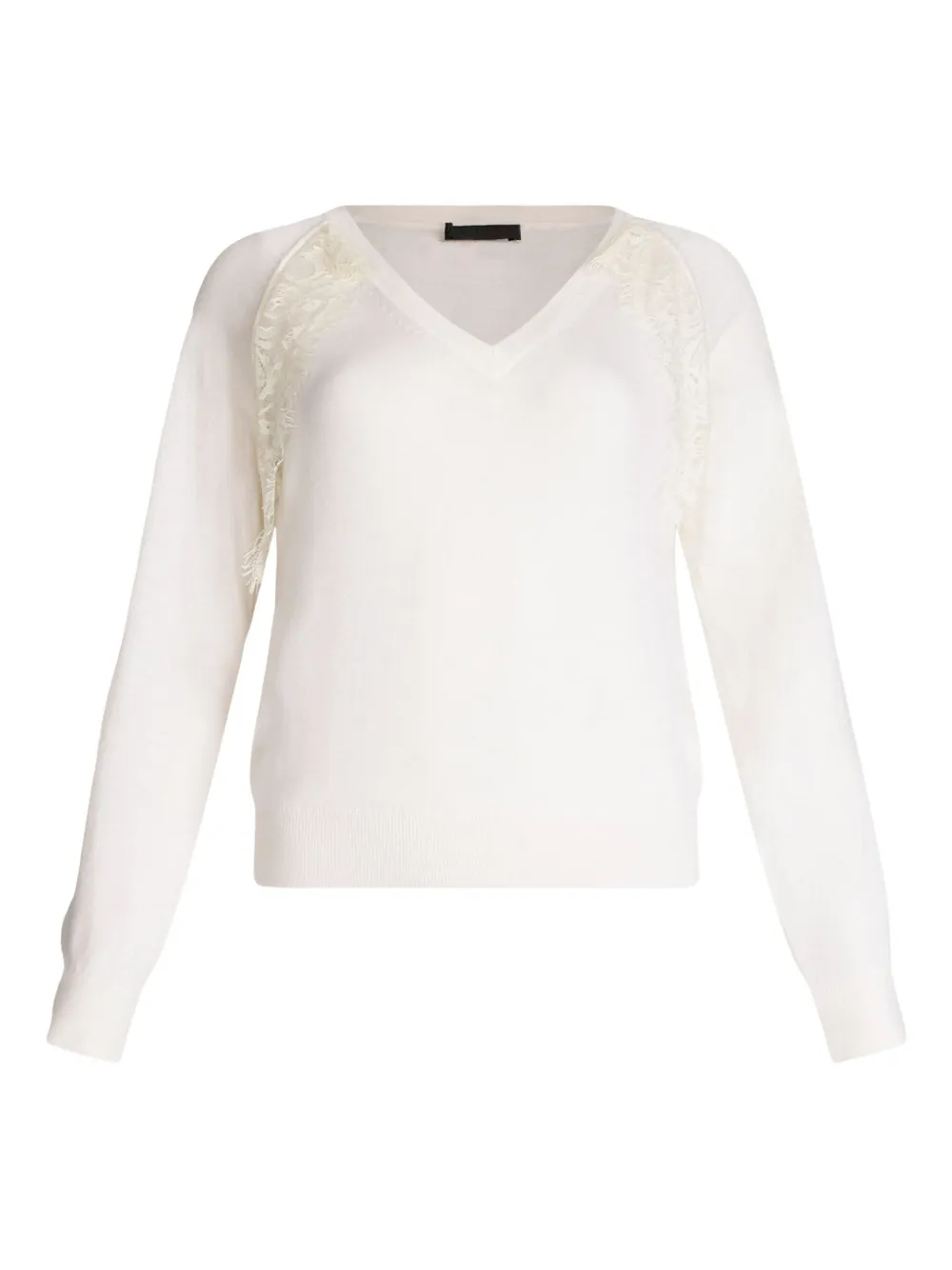 LIU JO lace-detail raglan-sleeve sweater - ホワイト LIU JO lace-detail raglan-sleeve sweater - ホワイト