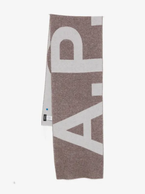 A.P.C. logo-intarsia scarf
