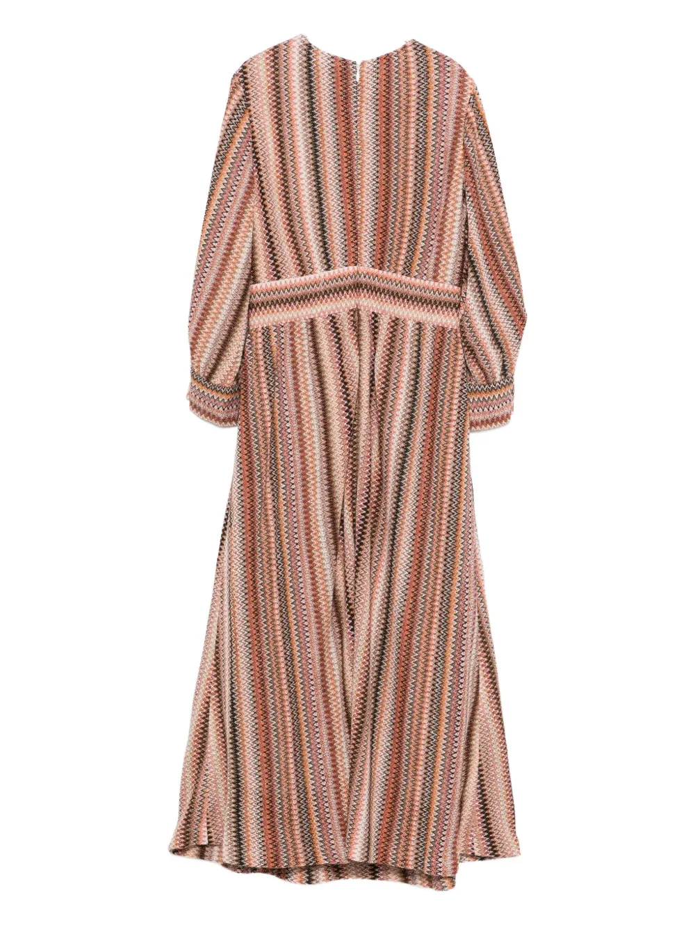 Missoni Kids Jurk met pofmouwen en chevron patroon Bruin