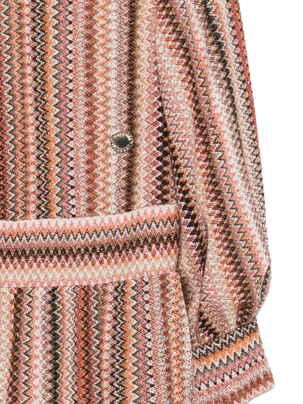 Missoni Kids Jurk met pofmouwen en chevron patroon Bruin