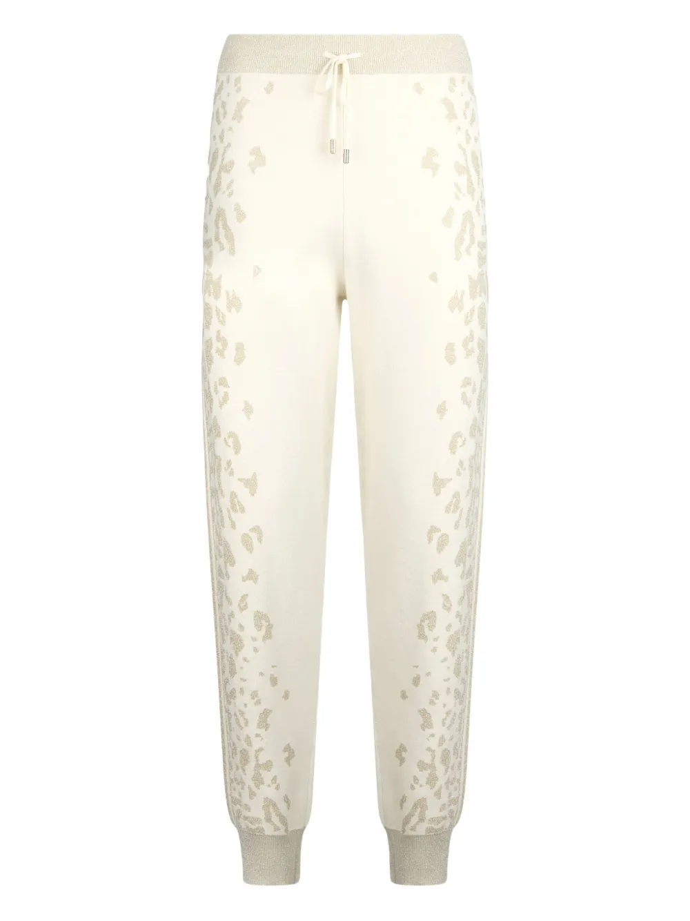 LIU JO Broek met elastische cuffs en dierenprint Wit