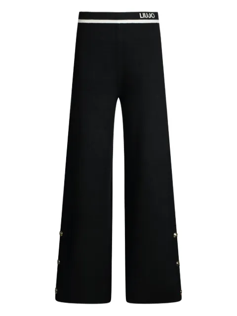 LIU JO logo-detail button straight trousers