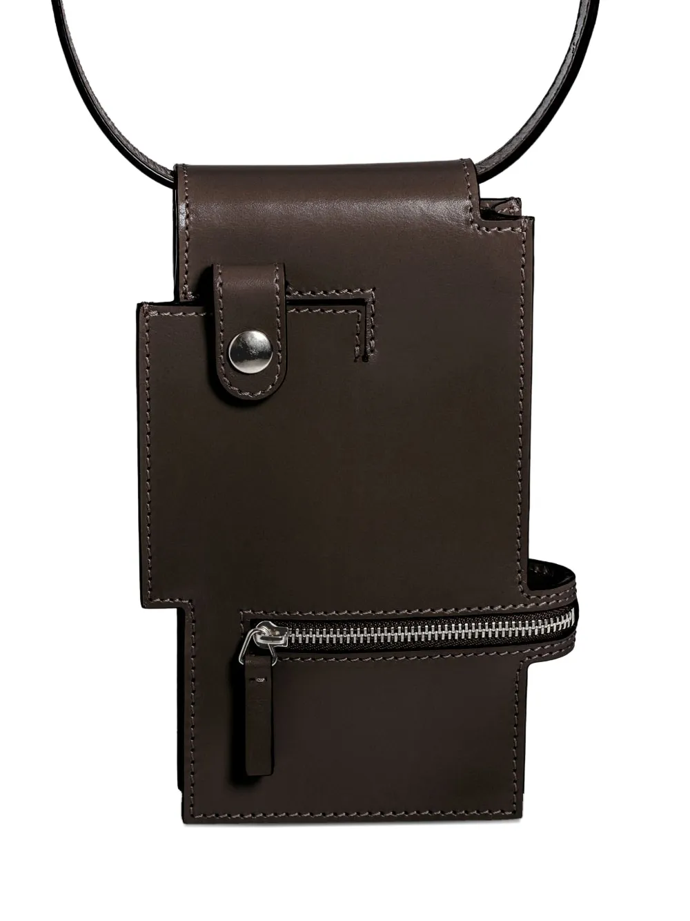 Merryl Tielman Jimmy flap pocket cross body bag - Marrone