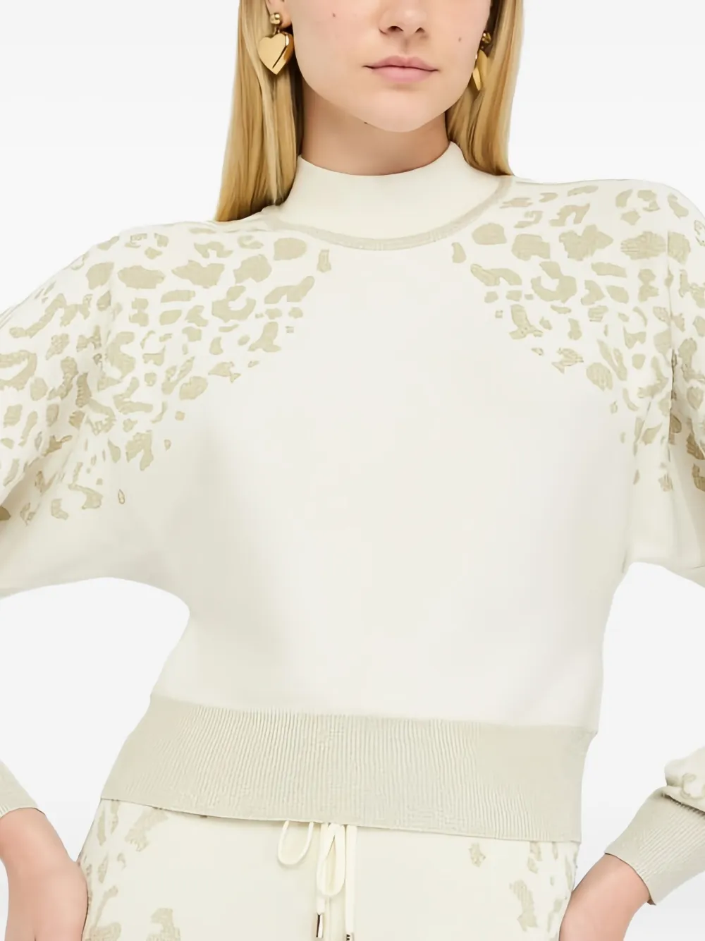 Liu •jo Animal Print High-neck Sweater In Multi