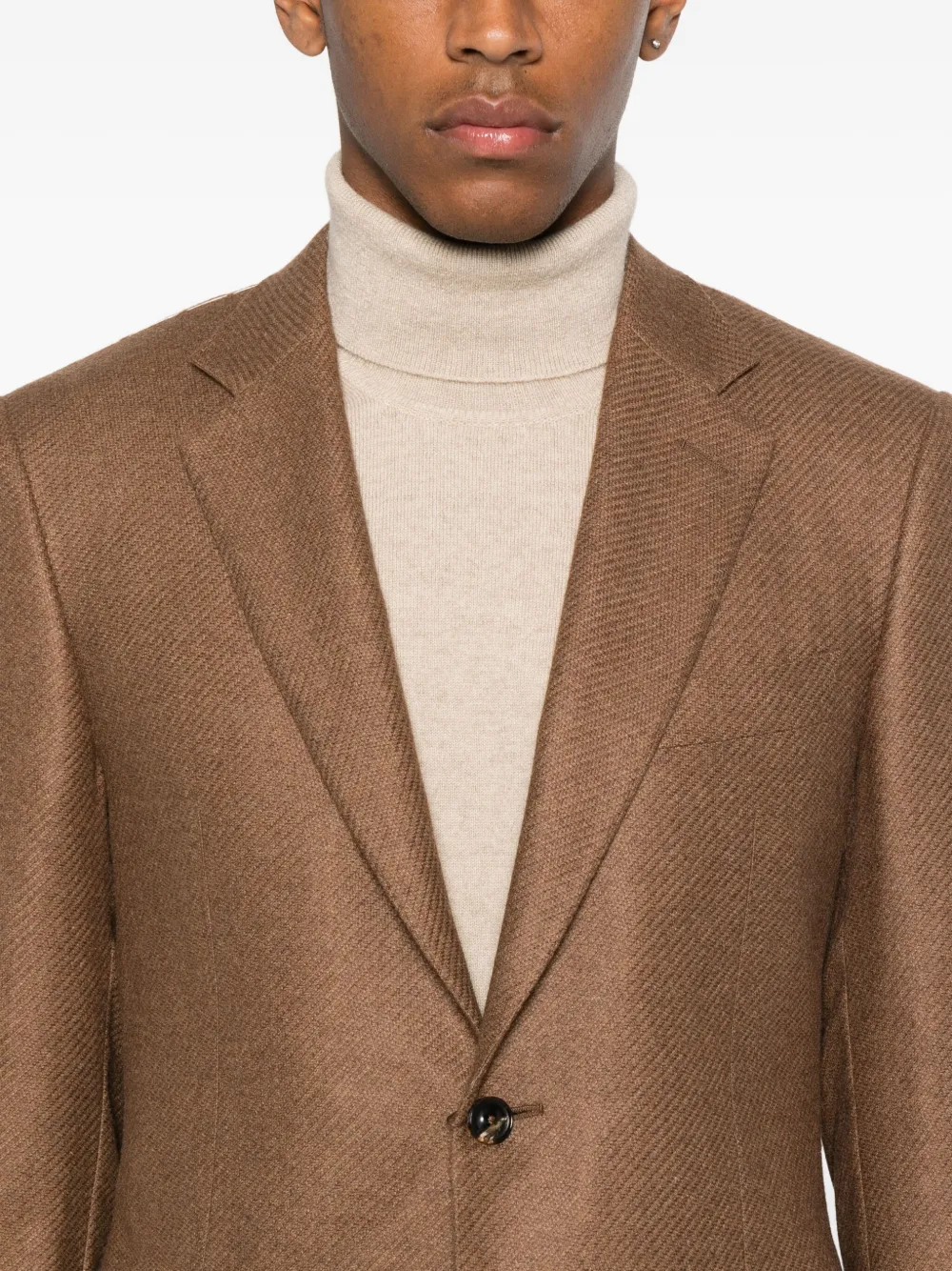 Canali Blazer met enkele rij knopen Bruin