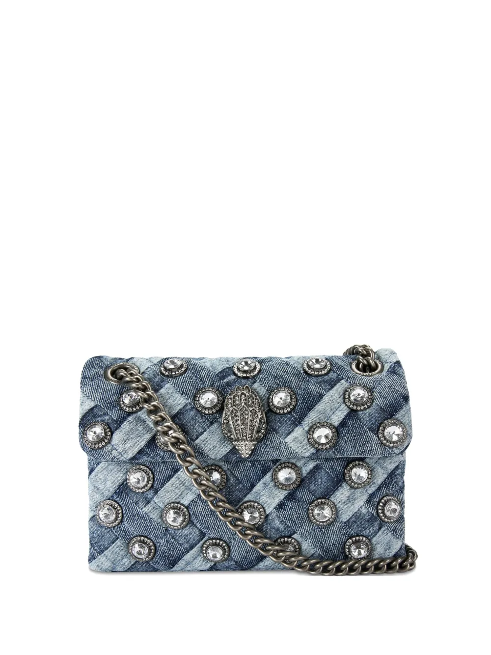 KG Kurt Geiger mini Kensington crystal-embellished chain bag | Blue | Image 1