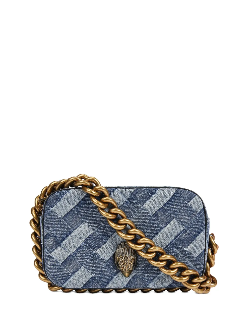 KG Kurt Geiger small Kensingtin denim chain-strap crossbody bag | Blue | Image 1
