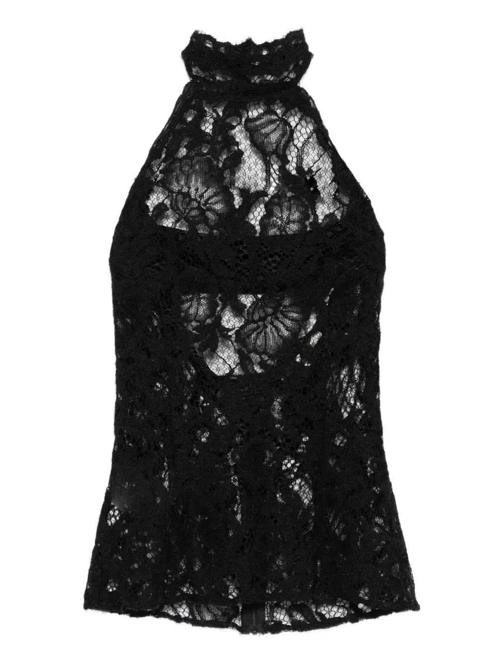 floral-lace halterneck top