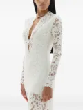 MANURI Sage lace long-sleeve maxi dress - White