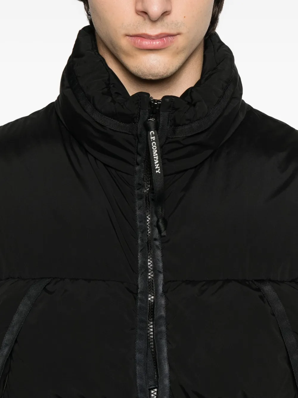 C.P. Company quilted panelled jacket Zwart