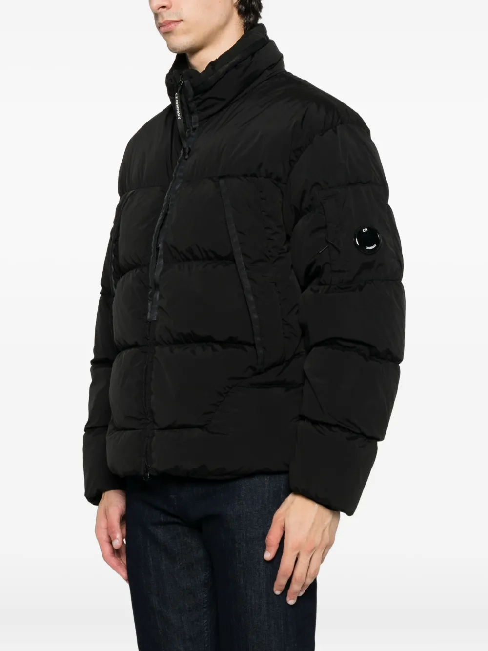 C.P. Company quilted panelled jacket Zwart