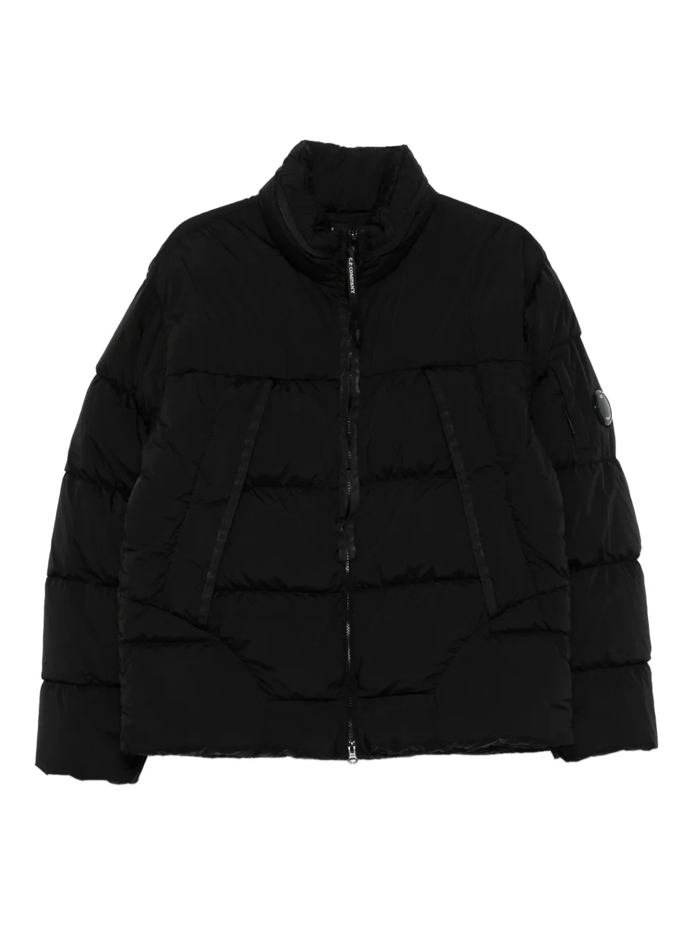 C.P. Company quilted panelled jacket Zwart