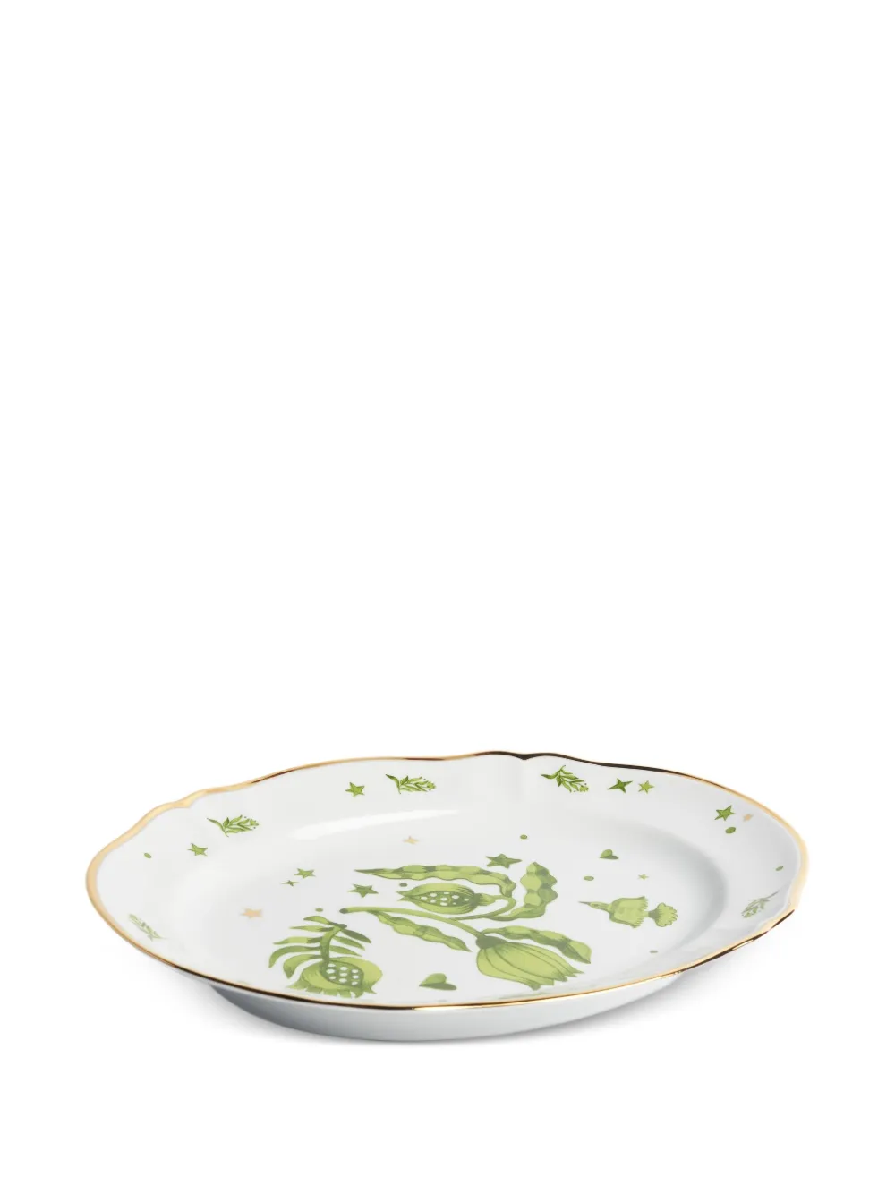 Bitossi Home Eden floral-gold-rimmed tray (34cm) | White | Image 1