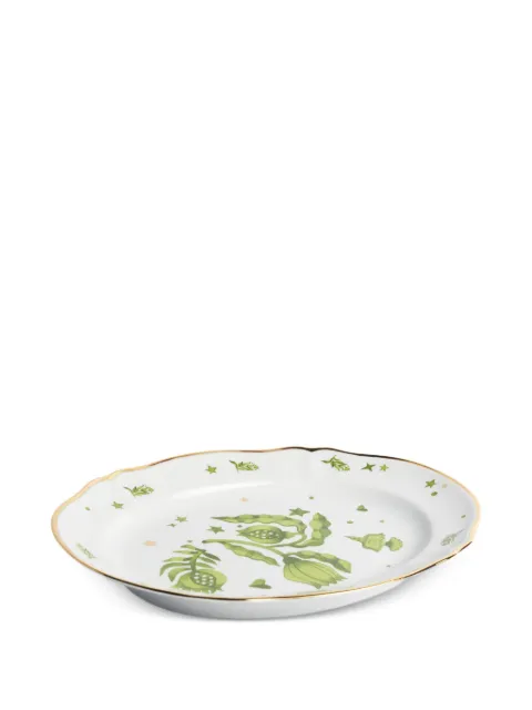 Bitossi Home Eden floral-gold-rimmed tray (34cm)