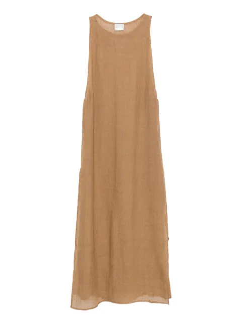 Le Kasha Jarajus Maxikleid aus Leinen mit Seitenschlitz
