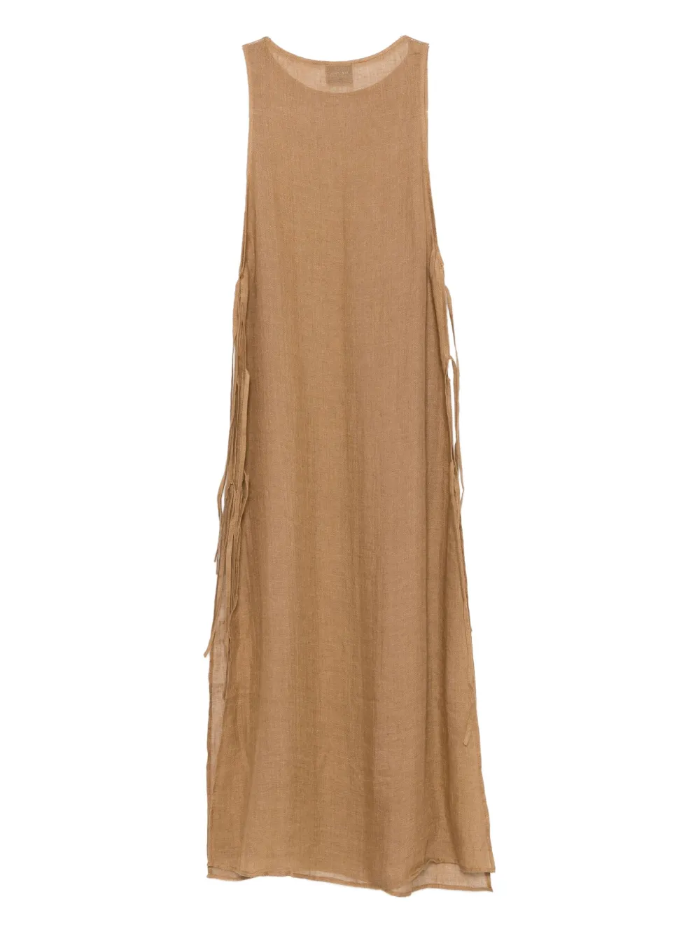 Le Kasha Jarajus linnen maxi-jurk met zijsplit - Beige