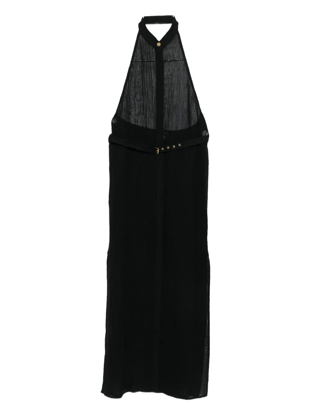 Le Kasha Jabal Halterneck Belted Midi Dress In Black