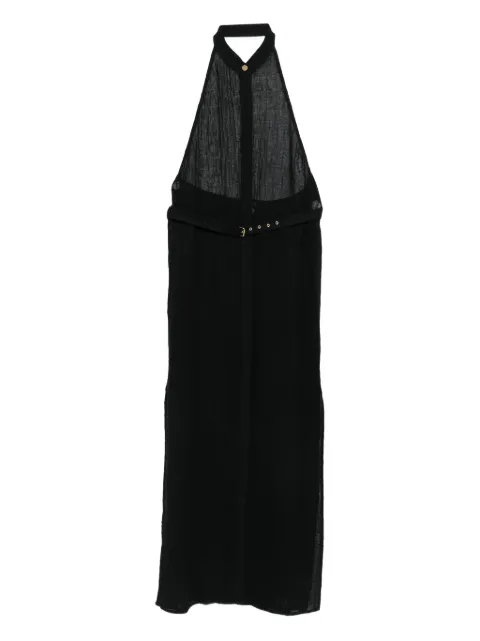 Le Kasha Vestido midi Jabal frente única com cinto
