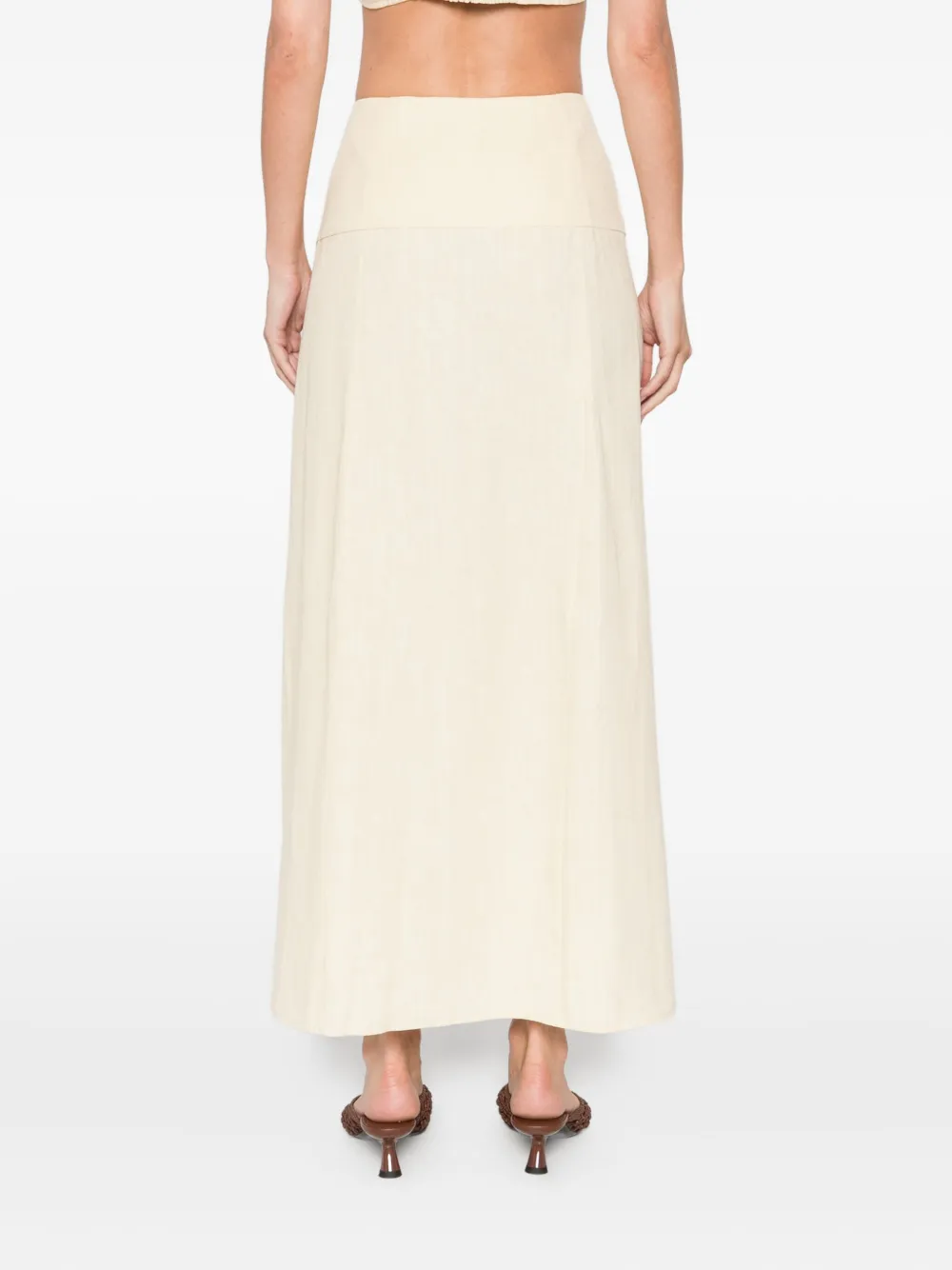 Le Kasha button-front split skirt Geel
