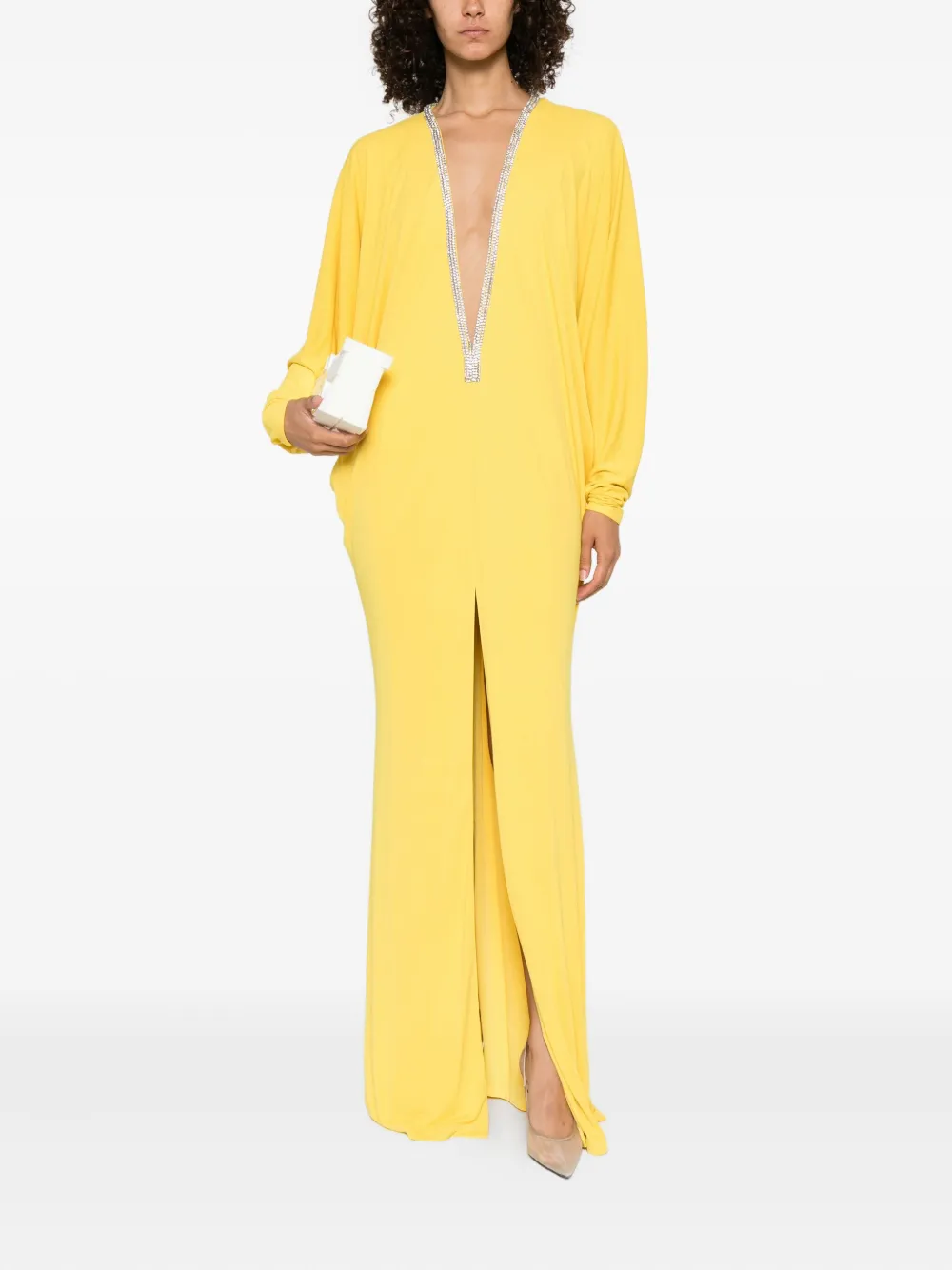 STEPHANE ROLLAND Maxi-jurk met verfraaide hals - Geel