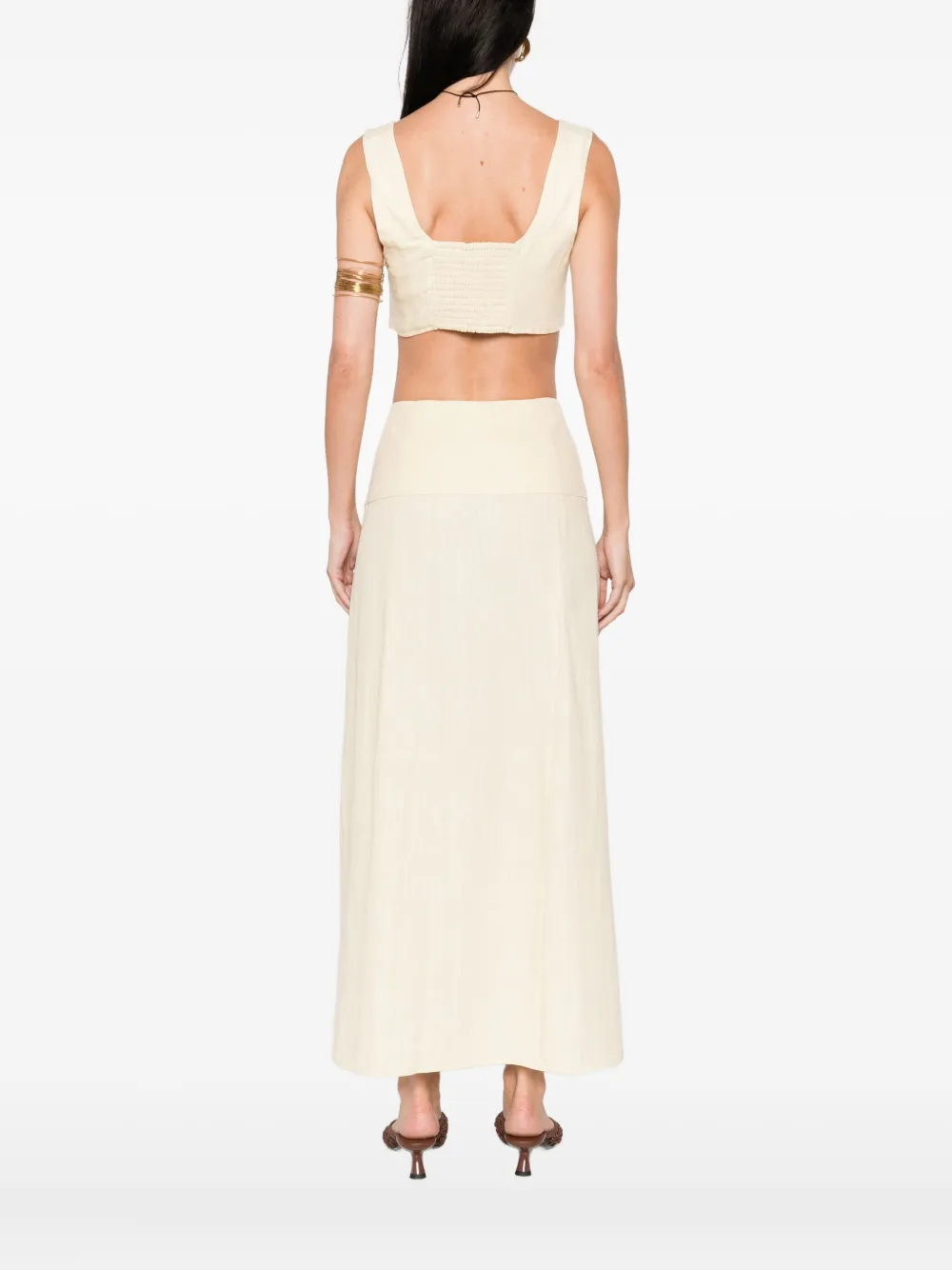 Le Kasha Square-neck Top In Gray