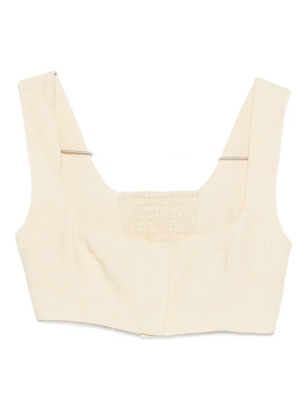 Le Kasha Square-neck Top In Gray