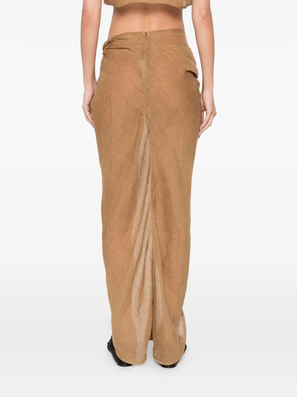 Le Kasha knotted linen skirt Bruin