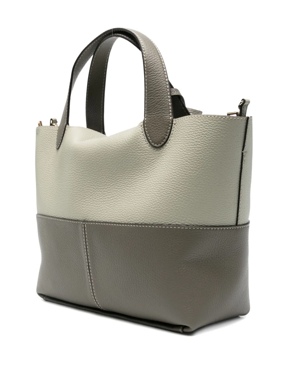Furla Primrose Two-tone Leather Tote Bag In Green