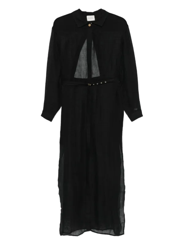 le kasha linen dress Le Kasha Linen Midi Dress | Black