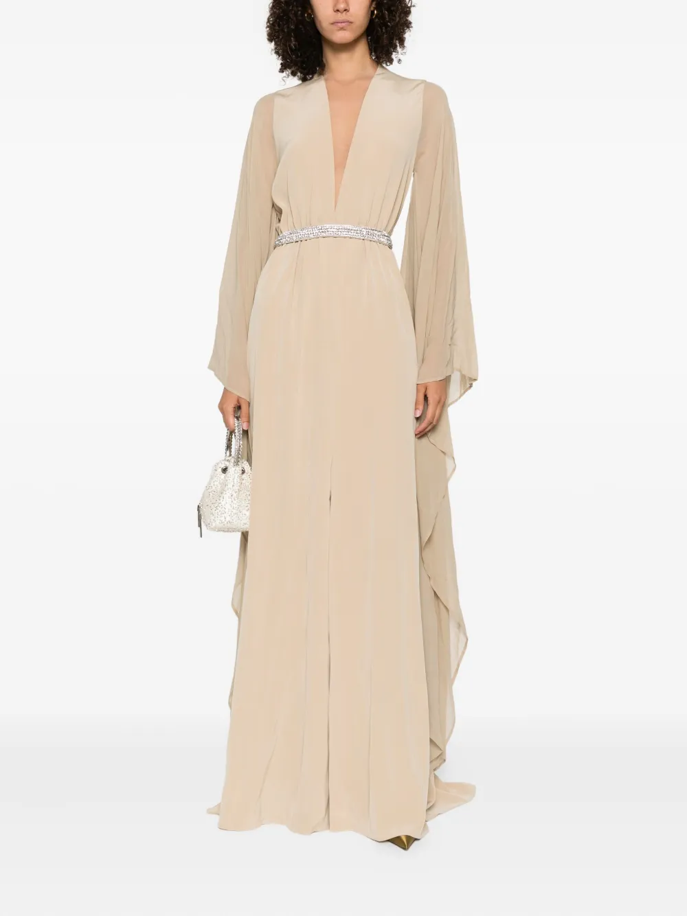STEPHANE ROLLAND Maxi-jurk met verfraaide ceintuur - Beige