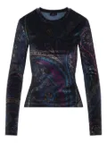 ETRO Paisley-print velvet top - Blue
