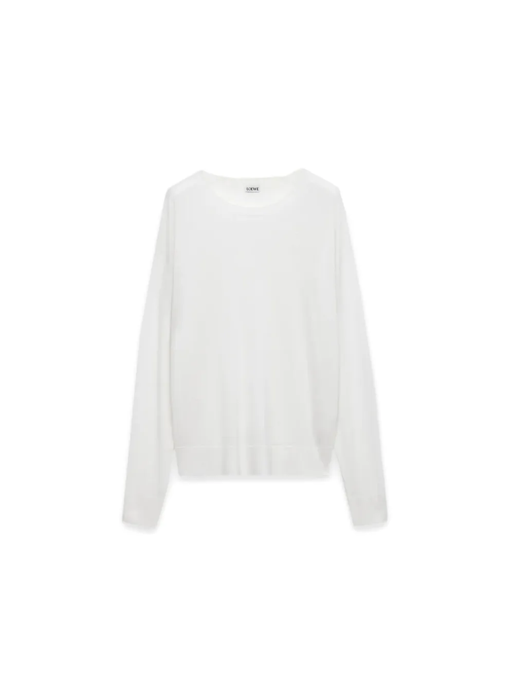 Loewe Wool-blend Extended-sleeve Sweater In White