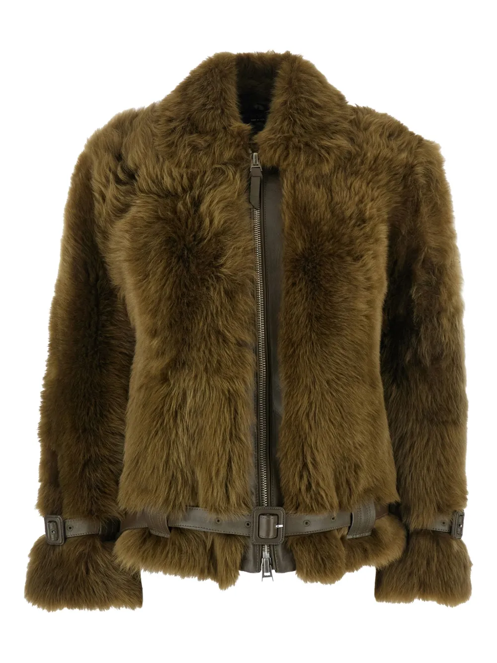 TOM FORD Lammy jack met ceintuur Groen