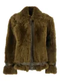 TOM FORD shearling belted jacket - Green