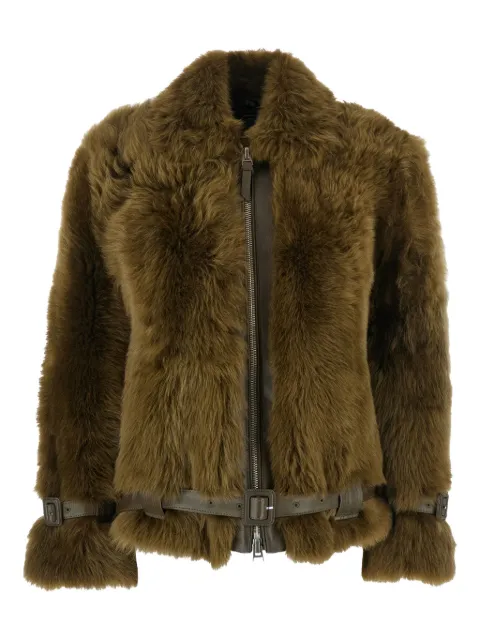 TOM FORD shearling belted jacket