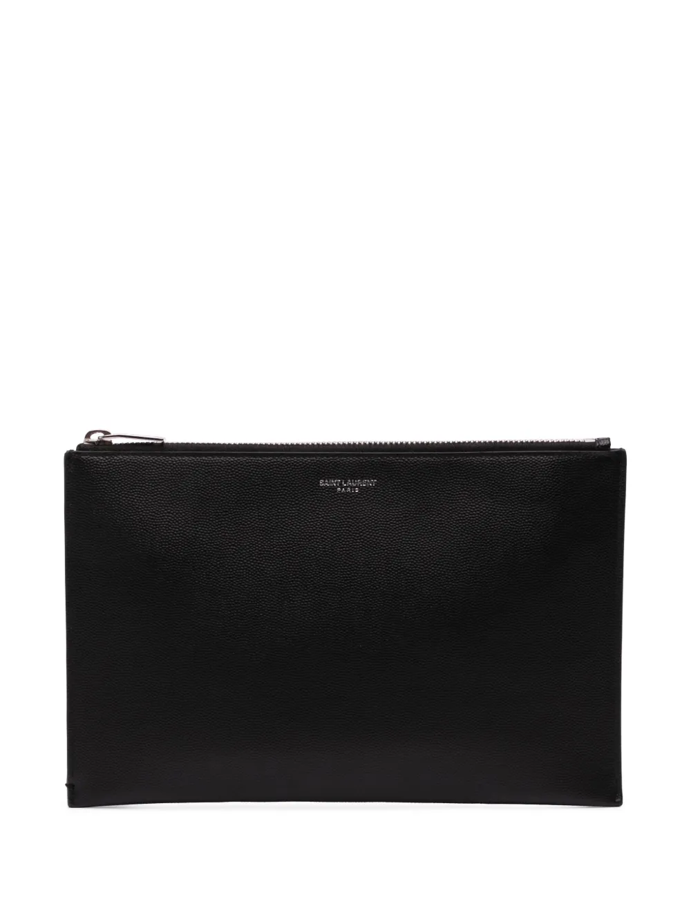 Saint Laurent Pre-Owned 2019 Grain De Poudre Zipped Tablet Holder clutch bag | Black | Image 1
