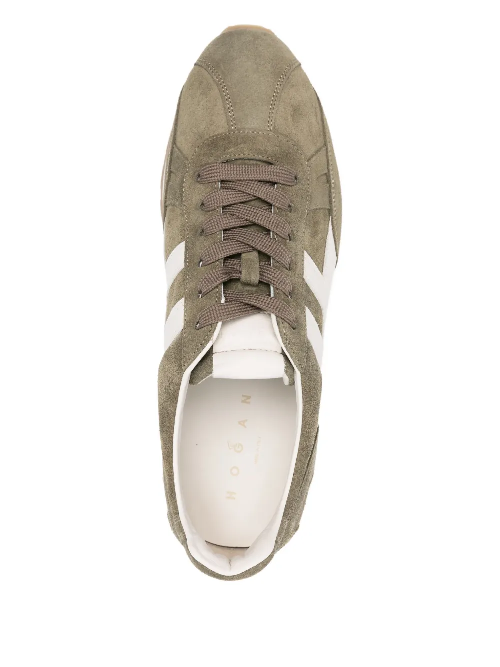 Hogan 86er suede leather H-stripe sneakers Green