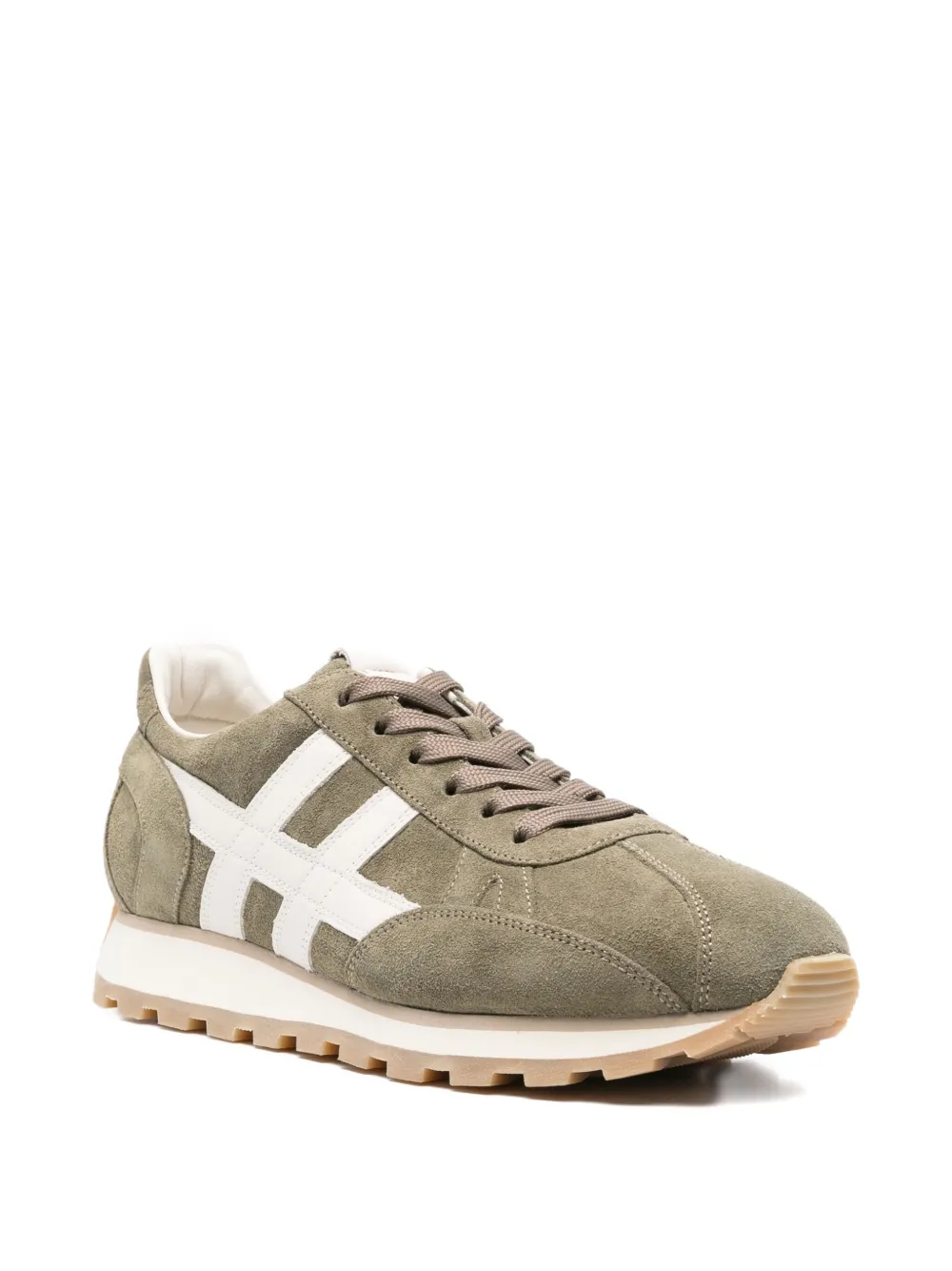 Hogan 86er suede leather H-stripe sneakers Green