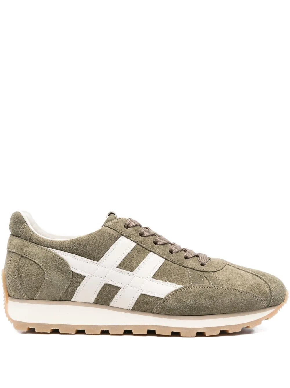 Hogan 86er suede leather H-stripe sneakers Green