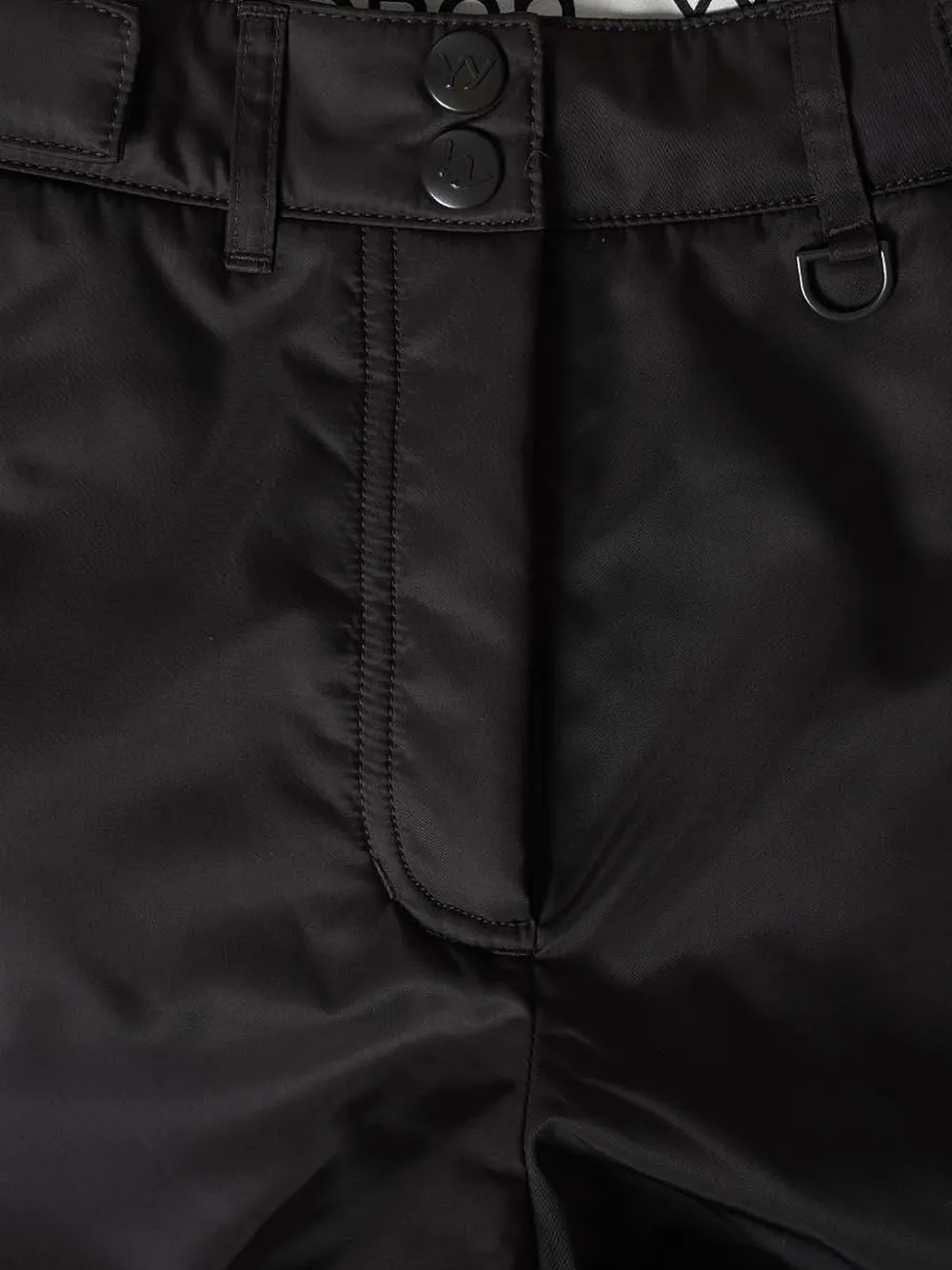 Open Yy Drawstring-hem Wide-leg Trousers In Black