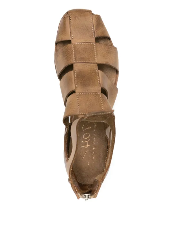Shoto Leather Zipped Sandals | Brown | FARFETCH ZA