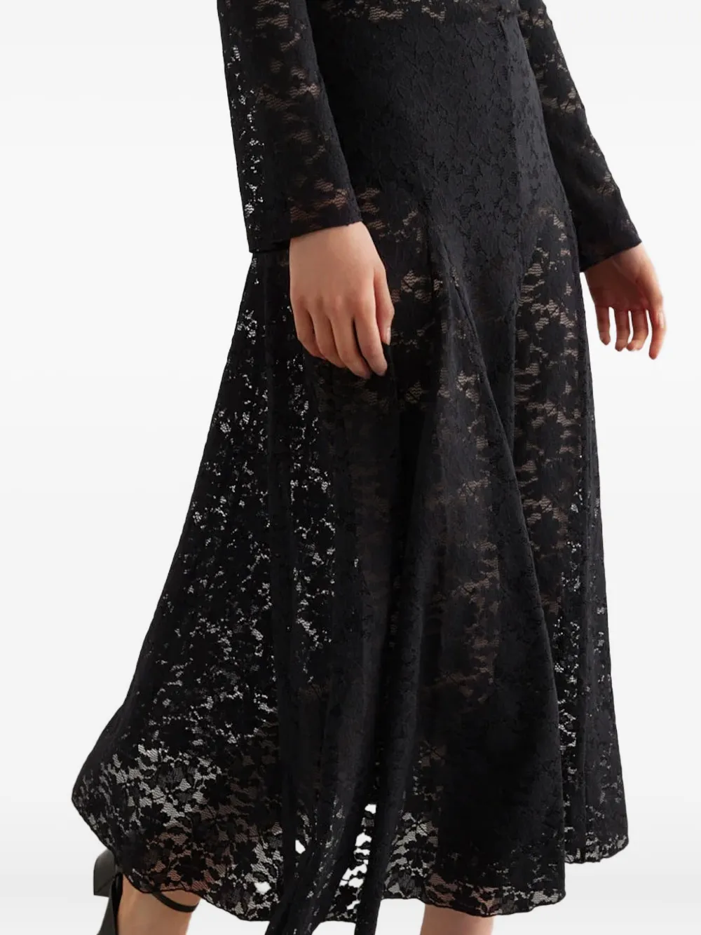 Gimaguas Tess Lace Midi Dress In Black
