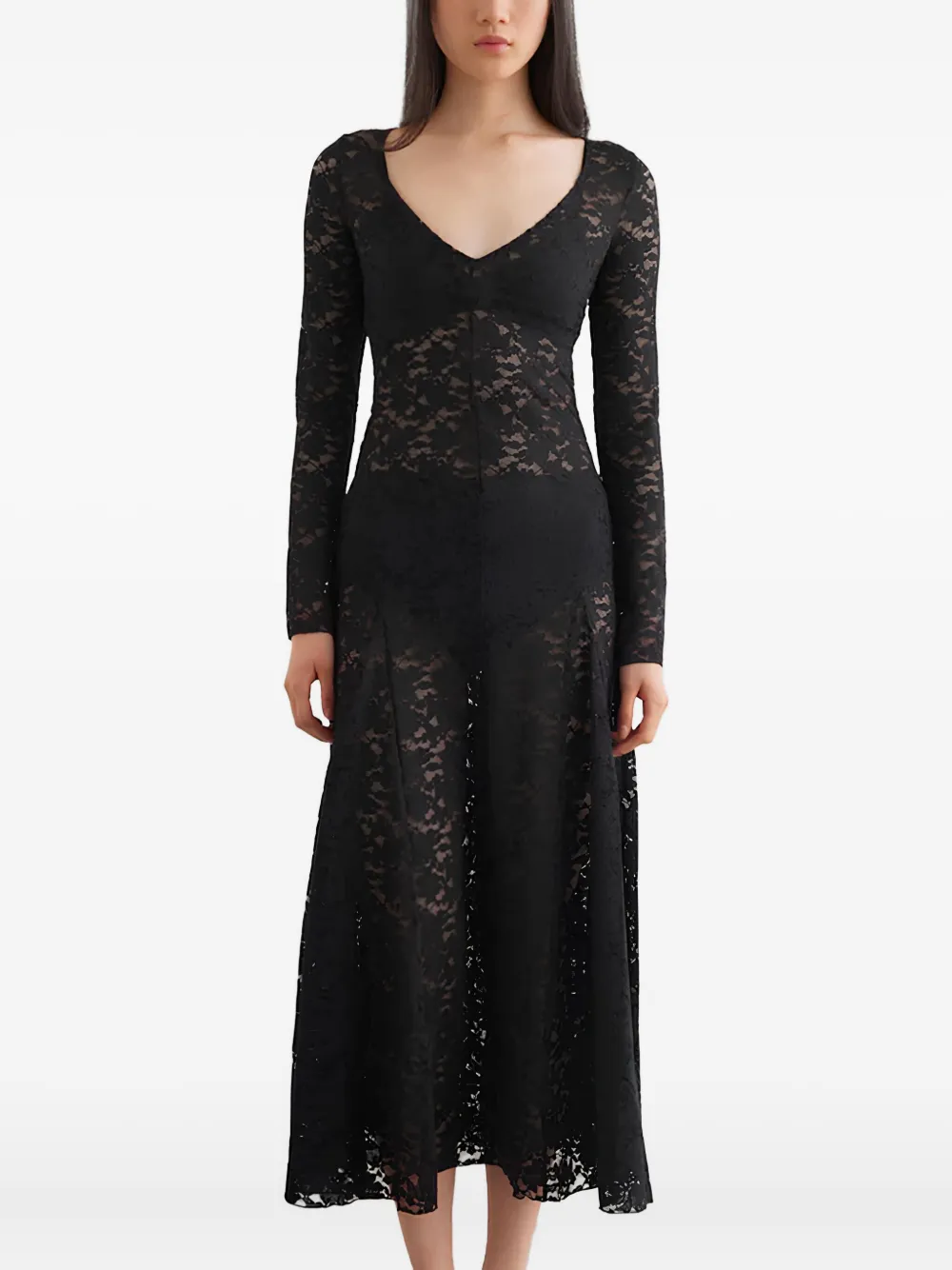 Gimaguas Tess lace midi dress - Zwart