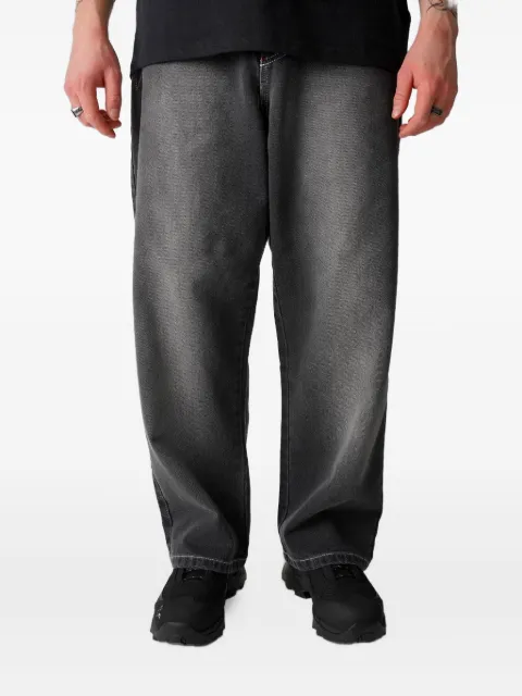 YARDSALE washed-effect contrast-stitch jeans