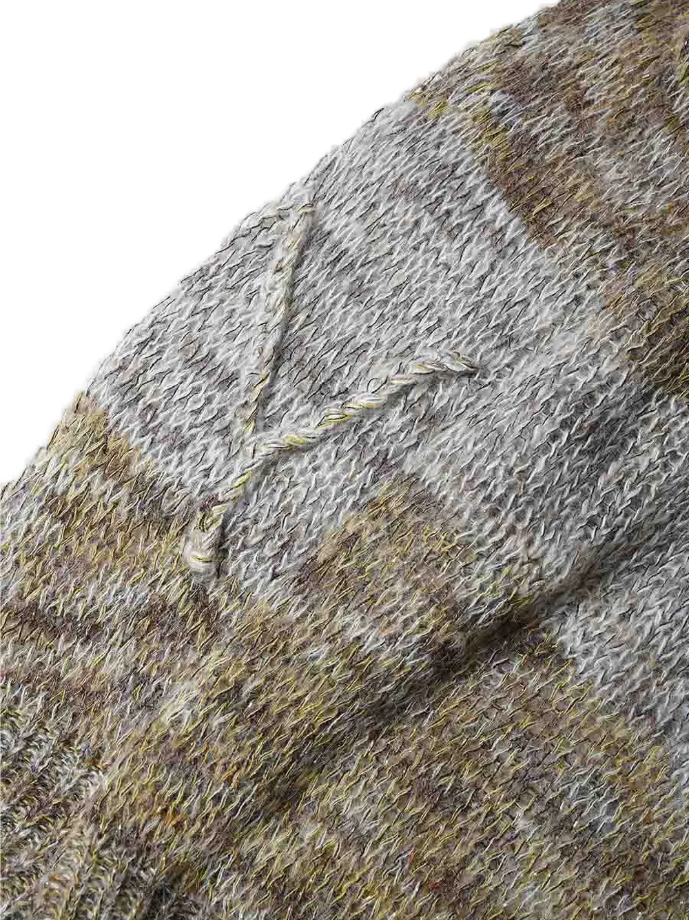 Open Yy Speckled Striped Sweater In Brown