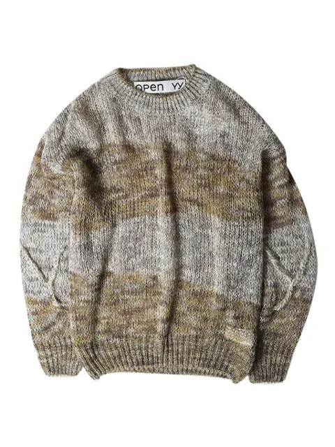 Open YY speckled striped sweater 